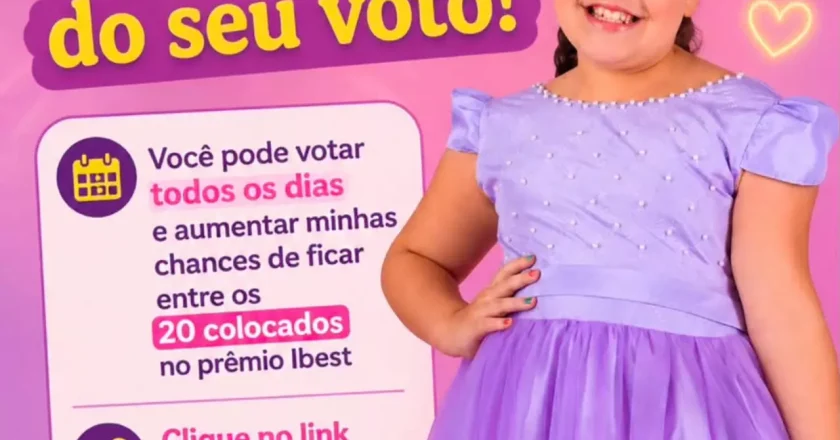 Sandy Mel recebe indicação ao Prêmio iBest como Melhor Influenciador Infantil