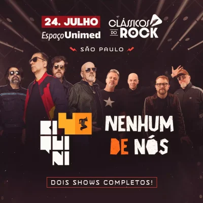 Clássicos do Rock Marcam Presença em Encontro Inédito de Biquíni e Nenhum de Nós no Espaço Unimed