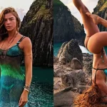 Grazi Massafera encanta fãs ao praticar yoga em viagem a Florianópolis